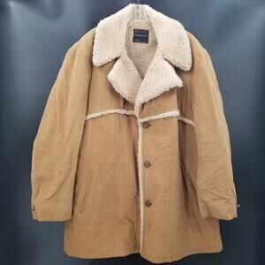 Towncraft Vintage Tan Fleece Lined Coat Jacket Medium/Large Cowboy Western Heavy